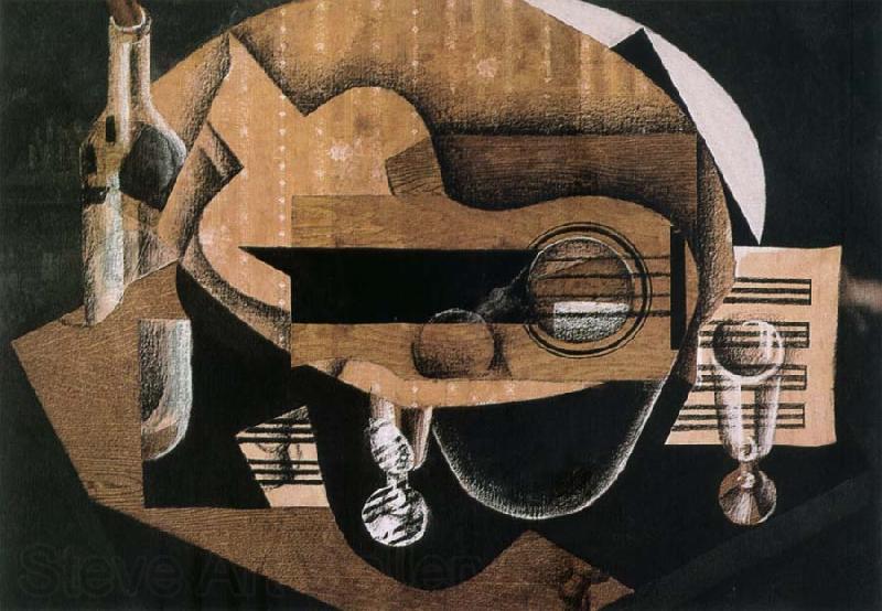 Juan Gris Guitar cup and bottle